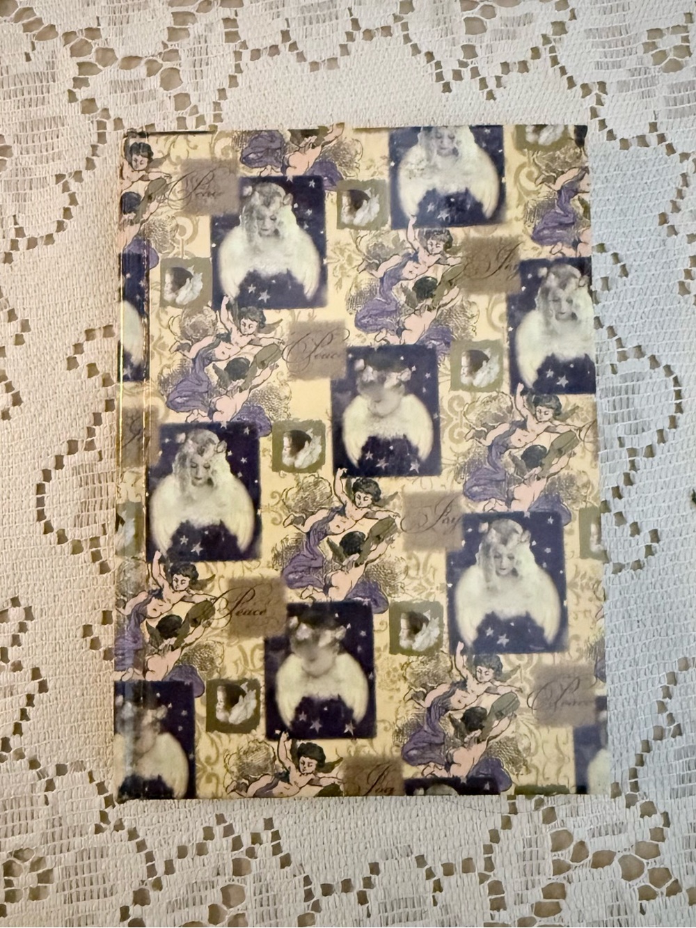 90s Victorian Cherub Angels Printed Lined Small Journal Notebook
